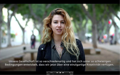 Roland Fischer, Interview mit israelischen Studenten am Boulevard Rothschild in Tel Aviv, 2015, Video 50 Minnuten.